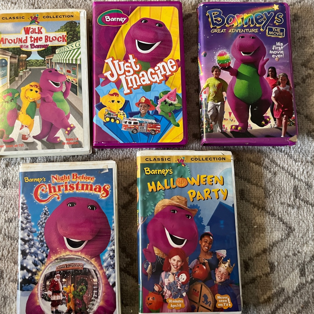 Barney Vintage VHS Lot Of 5 Classic Collectable movie tape